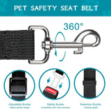 Car Dog Leash - Best Dog Seat Belt (2 Pack) Car Harness Attachment for Dogs - Adjustable Dog Restraints Seatbelts for Cars (17.5In - 26In)