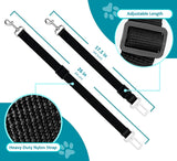 Car Dog Leash - Best Dog Seat Belt (2 Pack) Car Harness Attachment for Dogs - Adjustable Dog Restraints Seatbelts for Cars (17.5In - 26In)