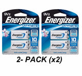 (2PK x2 =4) Energizer Ultimate 9V Lithium Batteries 9 V Battery L522BP2 EXP 2026