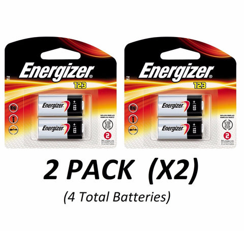 (4) CR123A Lithium Energizer Batteries EXP 2026 1500mAh 3V Photo (2/Pack x2 =4)