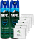 Repel Family Aerosol 6.5oz W/ Bonus Moist Towelettes