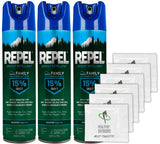 Repel Family Aerosol 6.5oz W/ Bonus Moist Towelettes