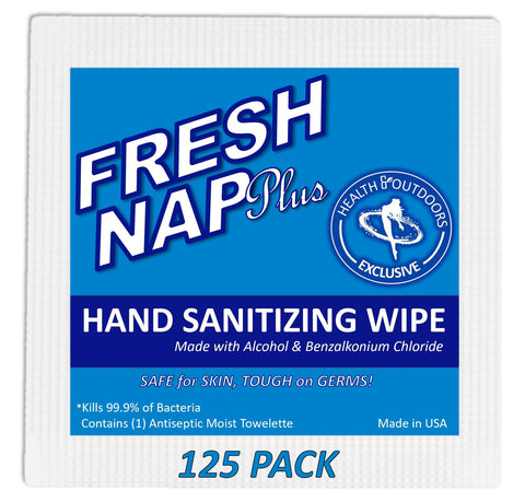 Fresh Nap BZK Antiseptic Wipes with Alcohol (125 Count)