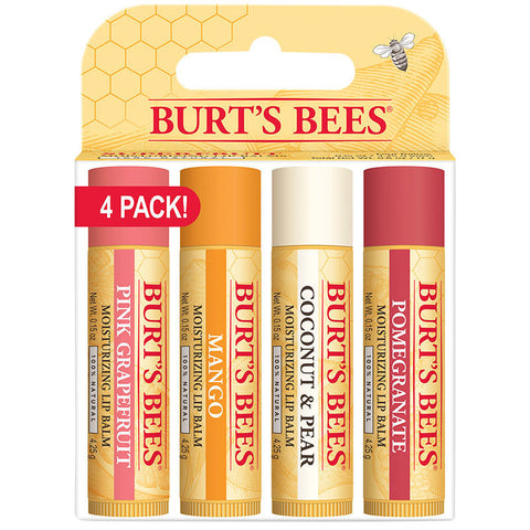 Burt's Bees Superfruit Lip Balm 4 Pack - Tube Purse Wax .15oz 4/PACK