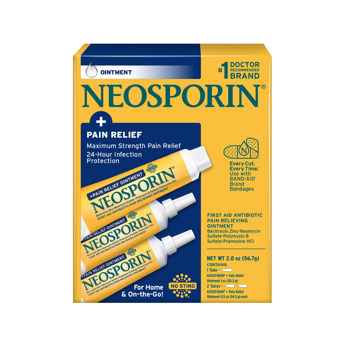Neosporin + Pain Relief Dual Action Topical Antibiotic Ointment, 3 ct - product image 1