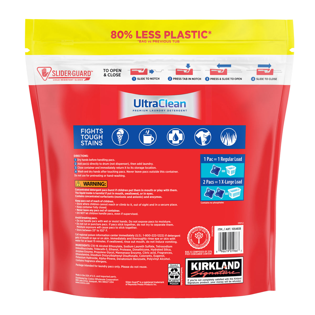 Kirkland Signature Pacs Laundry Detergent, Ultra Clean, HE Compatible, Fresh Scent, 152 ct - product image 4