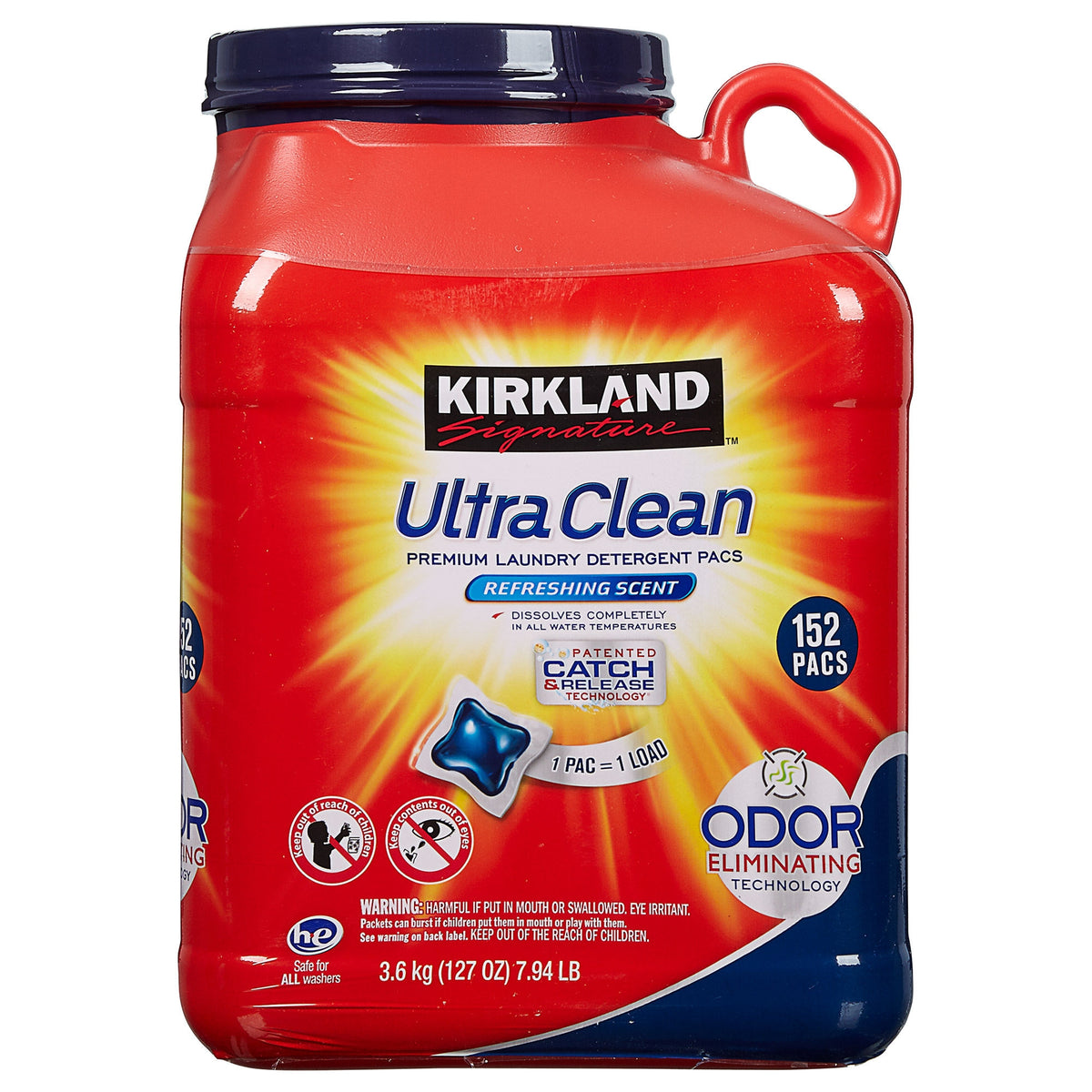 Kirkland Signature Pacs Laundry Detergent, Ultra Clean, HE Compatible, Fresh Scent, 152 ct - product image 7