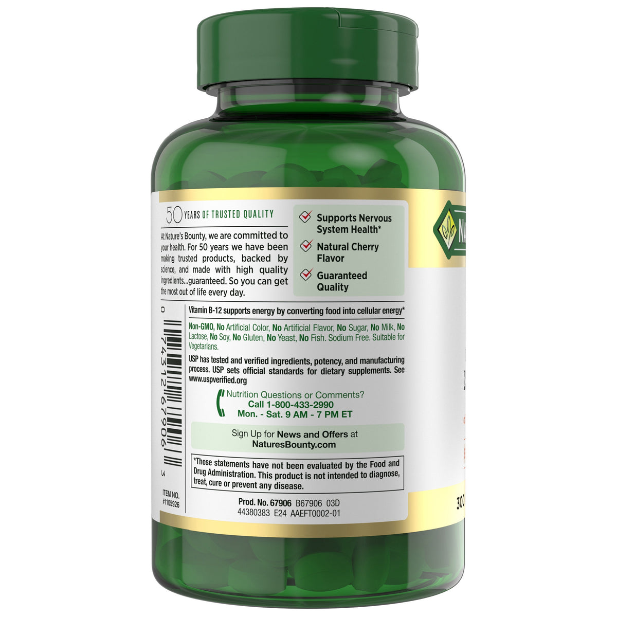 Nature's Bounty Vitamin B-12, 2500 mcg, 300 ct - product image 2