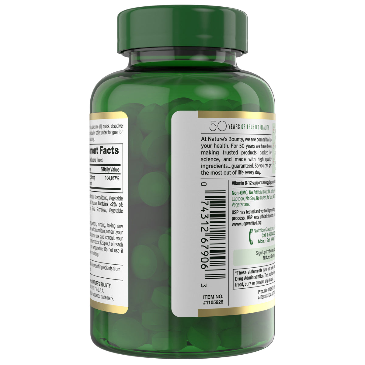 Nature's Bounty Vitamin B-12, 2500 mcg, 300 ct - product image 3