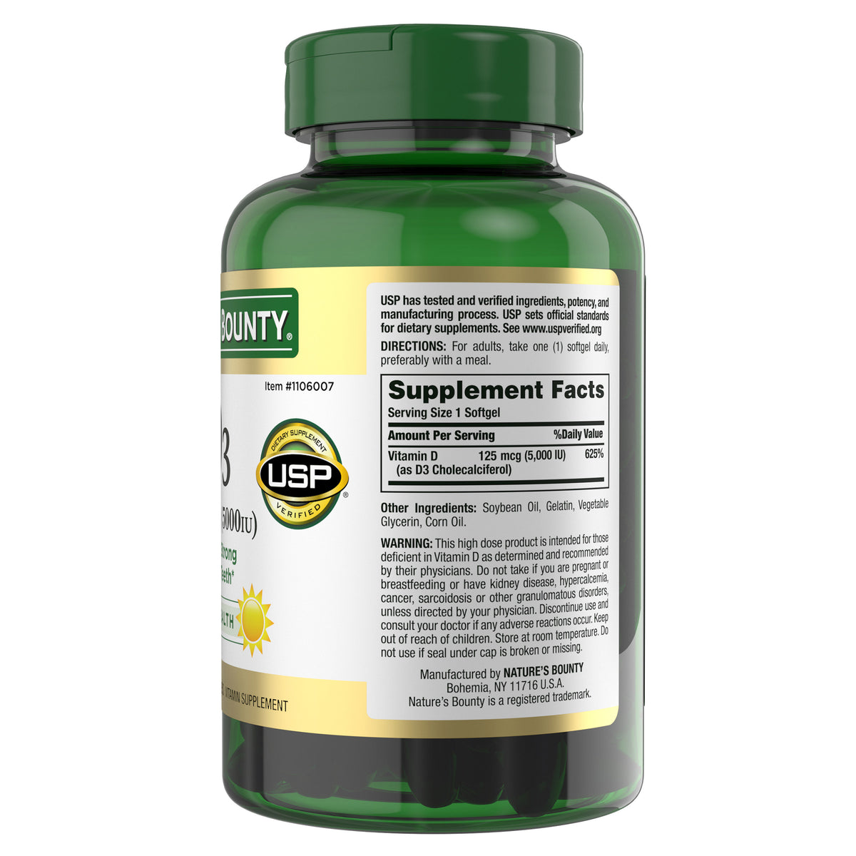 Nature's Bounty Vitamin D3, 5000 IU, 400 ct - product image 4