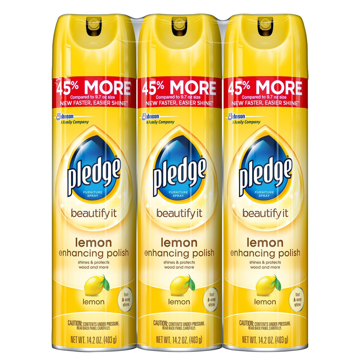 Pledge Enhancing Polish, Lemon, 14.2 oz, 3 ct - product image 3