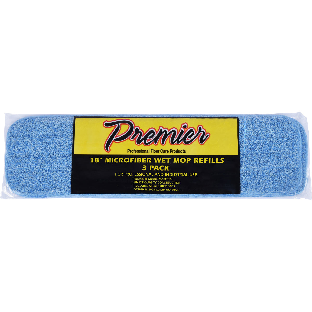 Premier Microfiber Wet Mop Refill for 18" Frame, Blue, 3 ct - product image 1