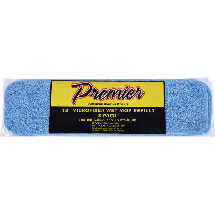Premier Microfiber Wet Mop Refill for 18" Frame, Blue, 3 ct - product image 1
