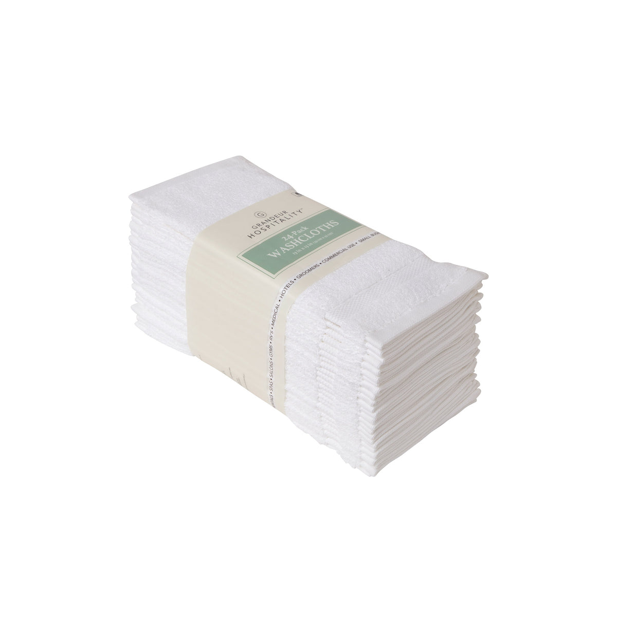 Grandeur Hospitality 100% Cotton Washcloths, White, 24 ct - product image 4