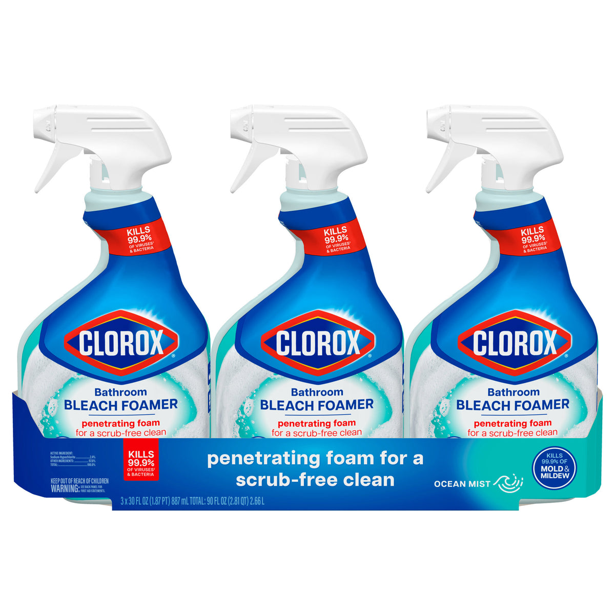 Clorox Bathroom Foamer with Bleach, OceanMist, 30 oz, 3 ct - product image 4