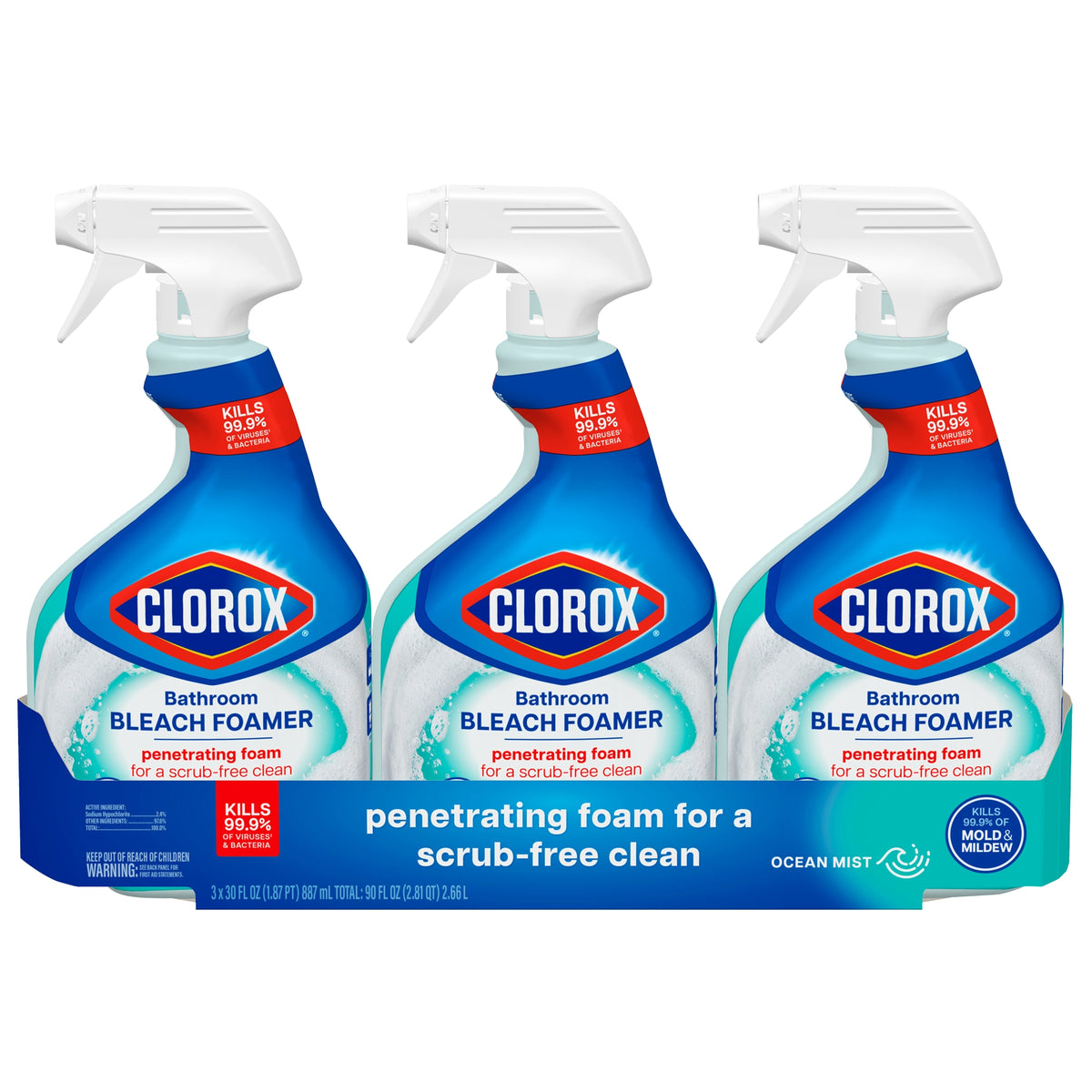 Clorox Bathroom Foamer with Bleach, OceanMist, 30 oz, 3 ct - product image 1