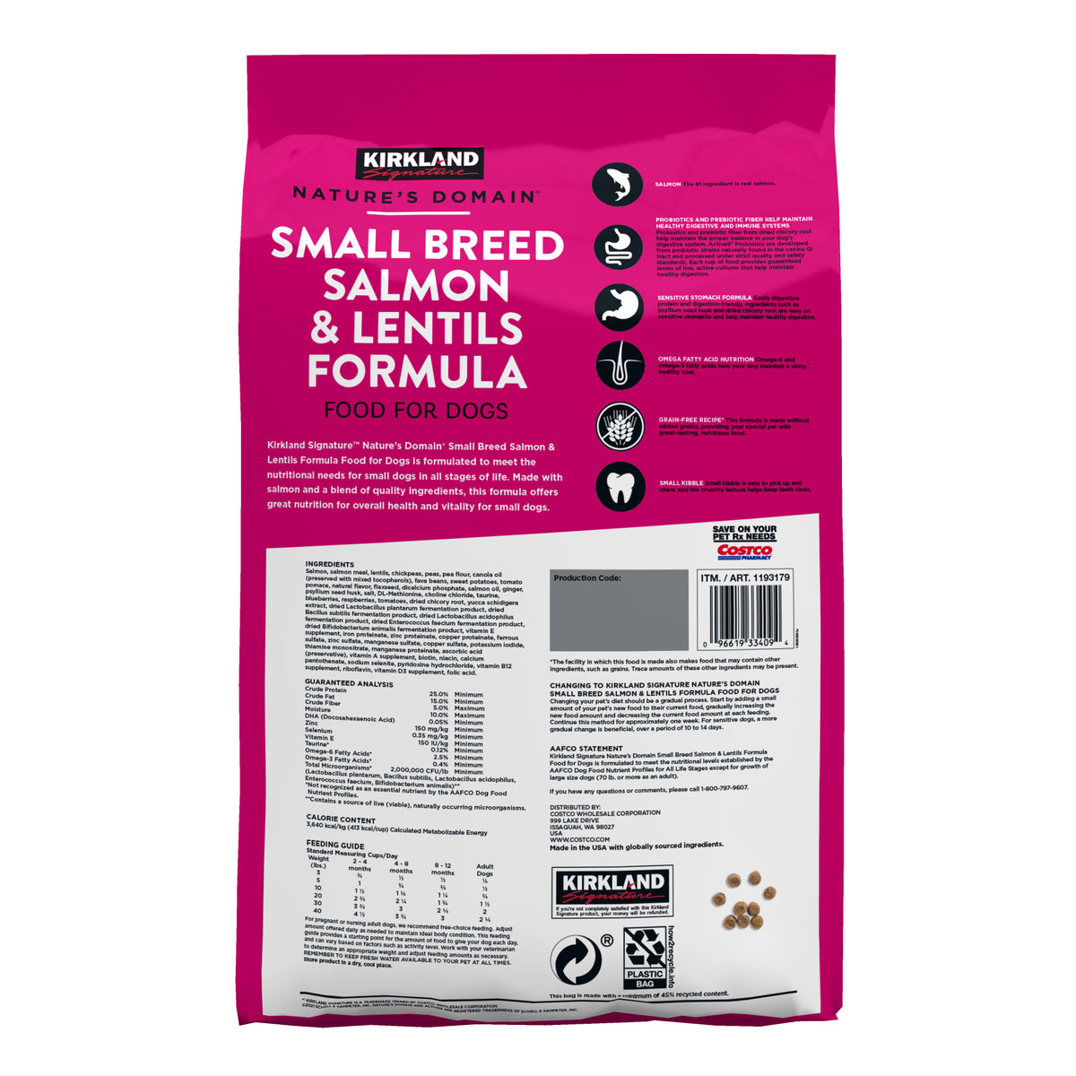 Kirkland Signature Nature's Domain Dog Food, Small Breed Salmon & Lentil Formula, 20 lbs - product image 4