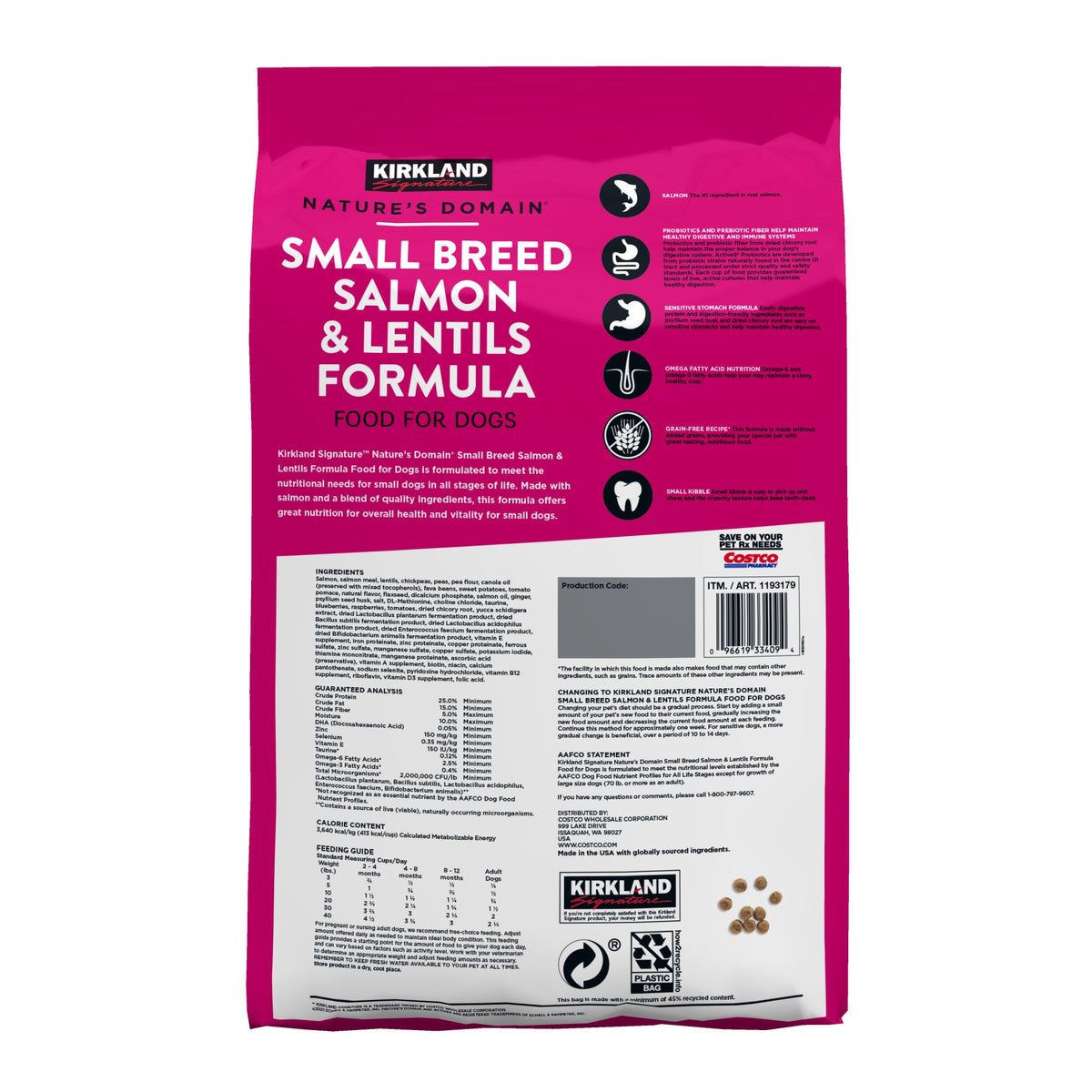 Kirkland Signature Nature's Domain Dog Food, Small Breed Salmon & Lentil Formula, 20 lbs - product image 2