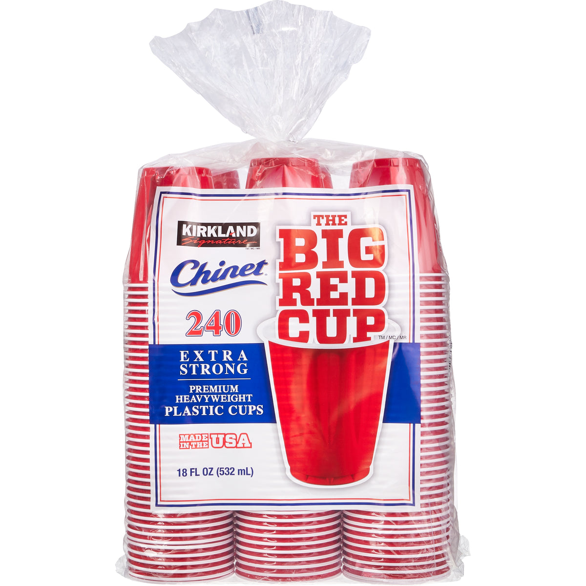 Kirkland Signature Plastic Cold Cups, Red, 18 oz, 240 ct - product image 1