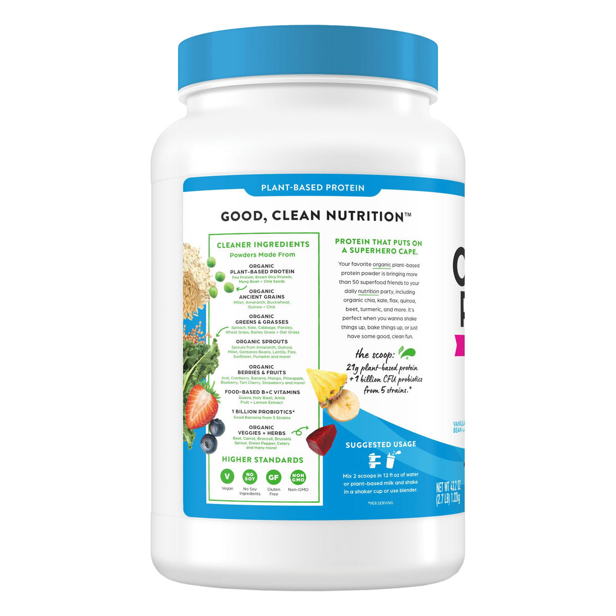 Orgain Organic Protein + 50 Superfoods Plant Based Protein Powder, 21g Protein, Vanilla Bean, 2.7 lbs - product image 6