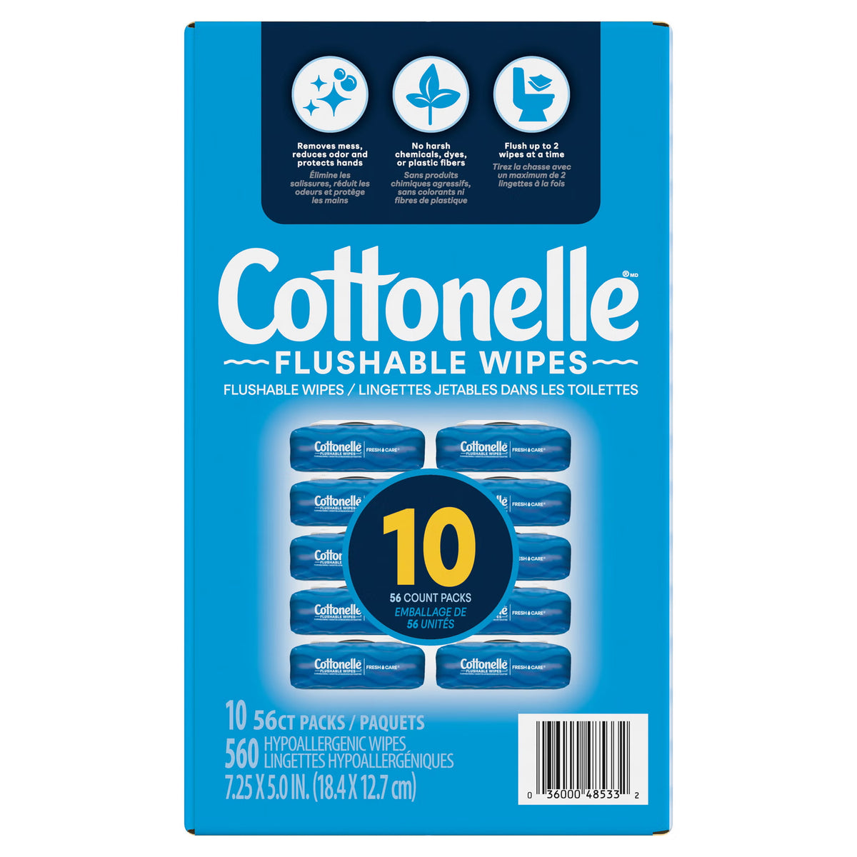 Cottonelle Fresh Care Flushable Wipes, 560 Wipes - image 3