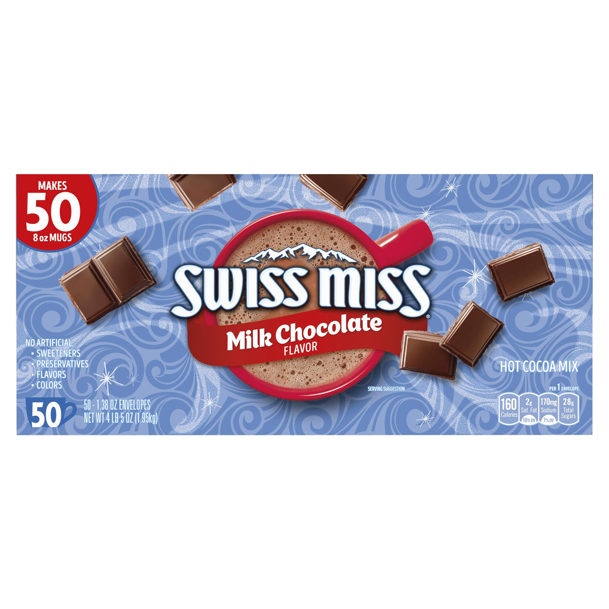 Swiss Miss Hot Cocoa Mix, Milk Chocolate, 1.38 oz, 50 ct - product image 1