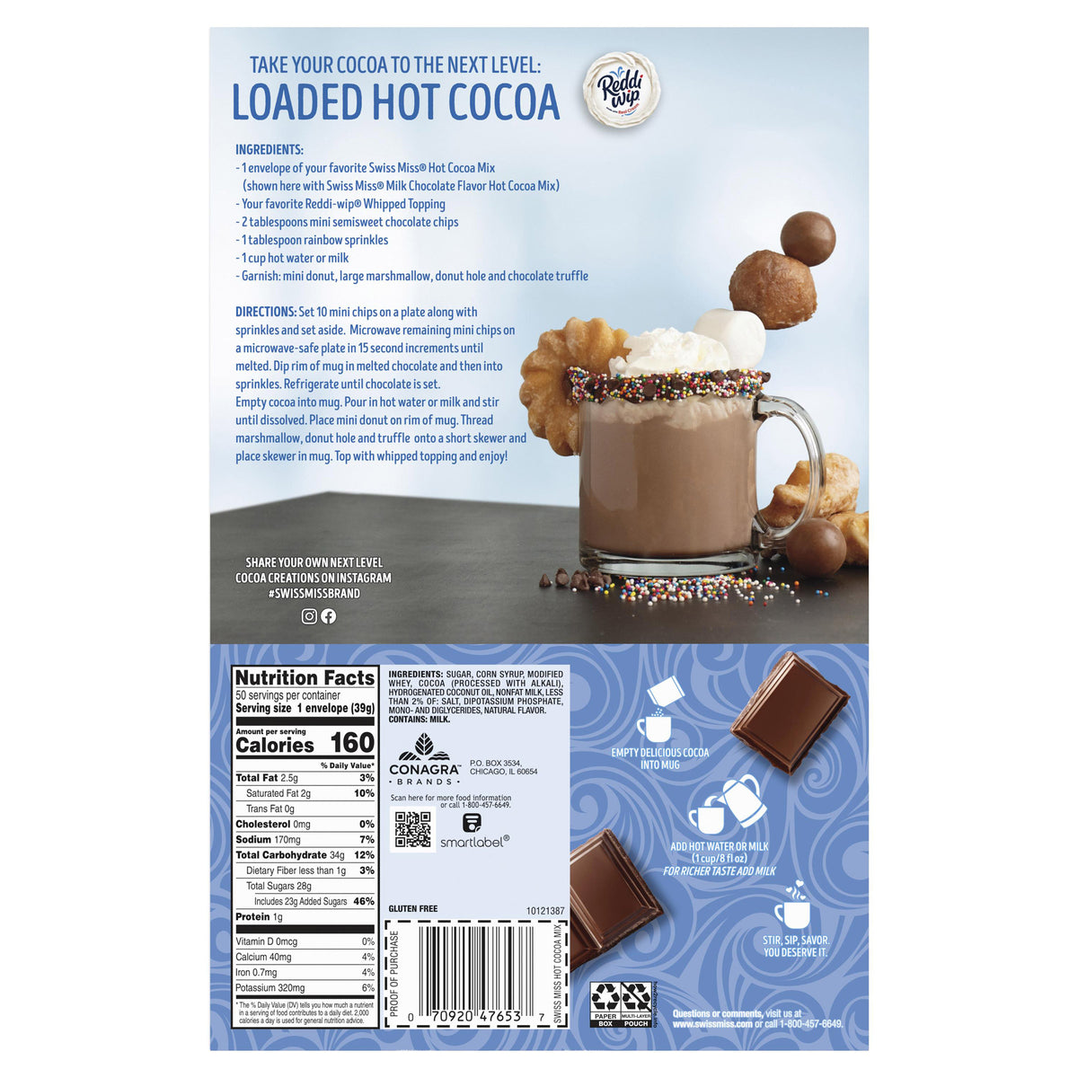 Swiss Miss Hot Cocoa Mix, Milk Chocolate, 1.38 oz, 50 ct - product image 2