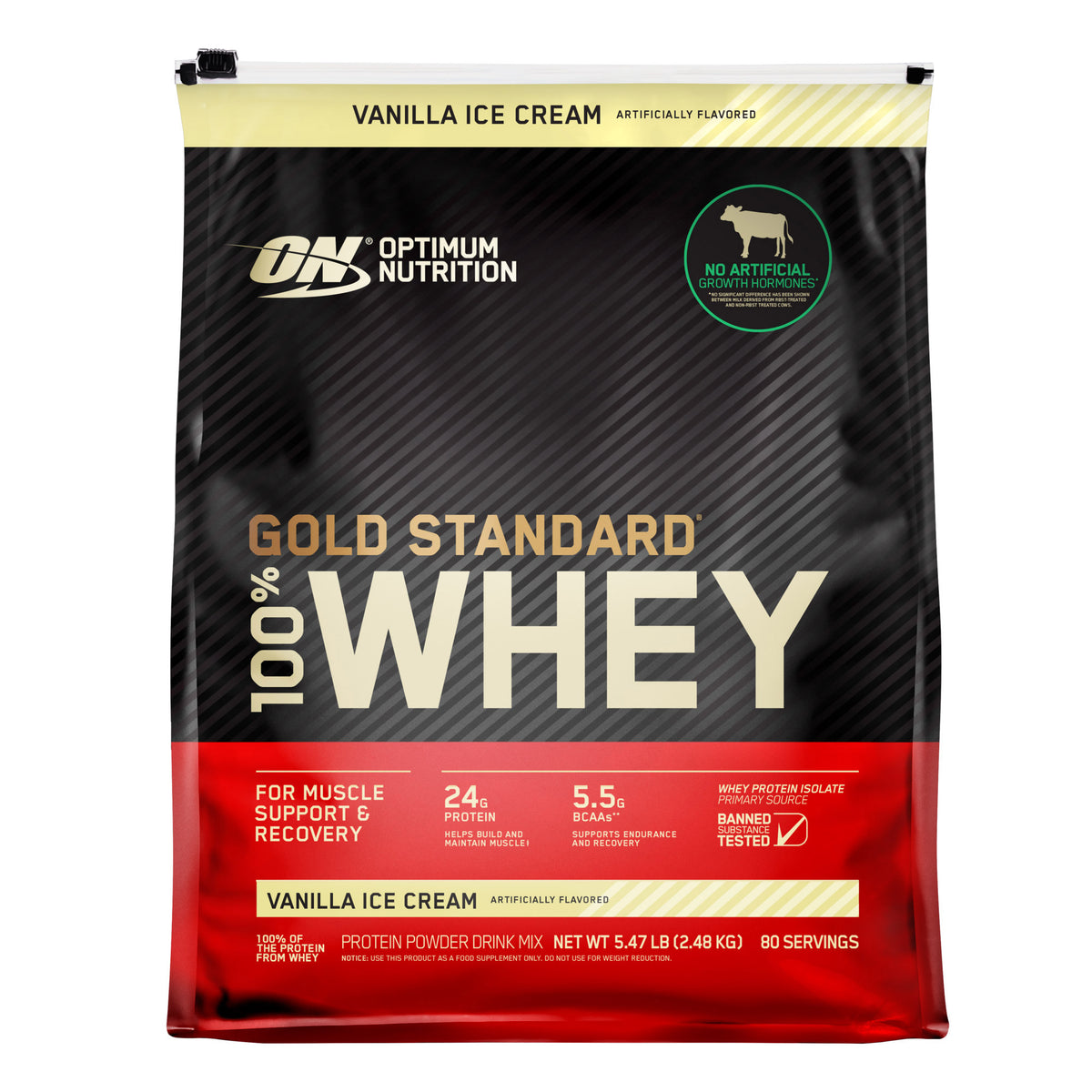 Optimum Nutrition Gold Standard 100% Whey Protein Powder, 24g Protein, 80 Servings, Vanilla - product image 3