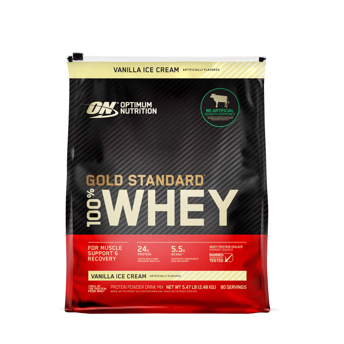 Optimum Nutrition Gold Standard 100% Whey Protein Powder, 24g Protein, 80 Servings, Vanilla - product image 6