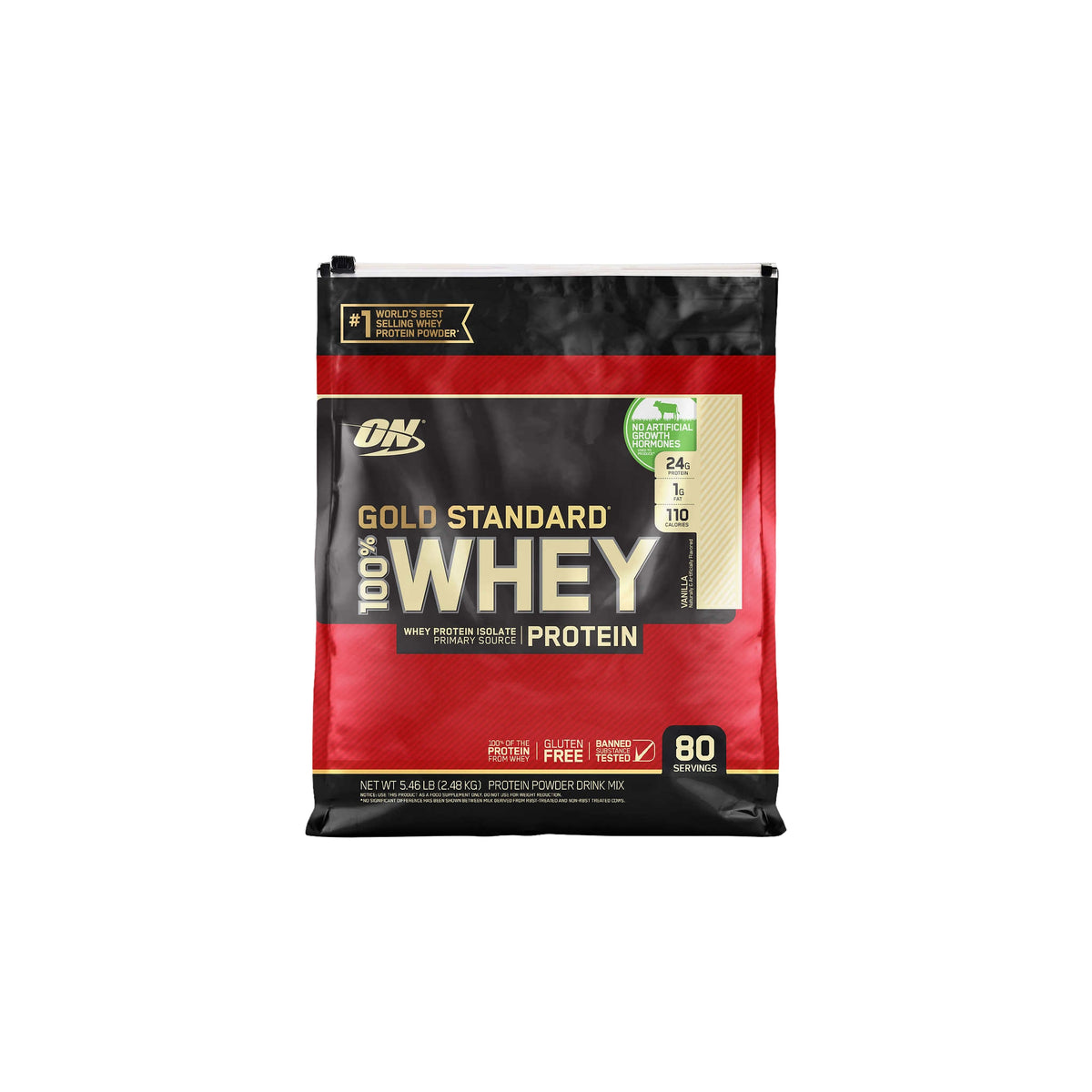 Optimum Nutrition Gold Standard 100% Whey Protein Powder, 24g Protein, 80 Servings, Vanilla - product image 1