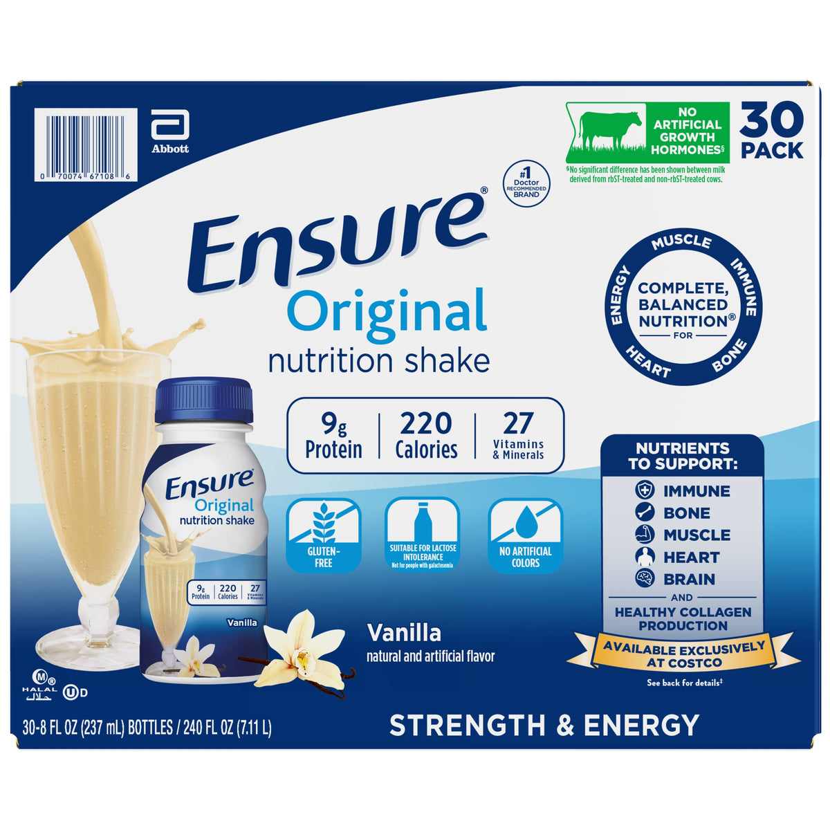 Ensure Original Nutrition Shake, Vanilla, 8 fl oz, 30 ct - product image 1