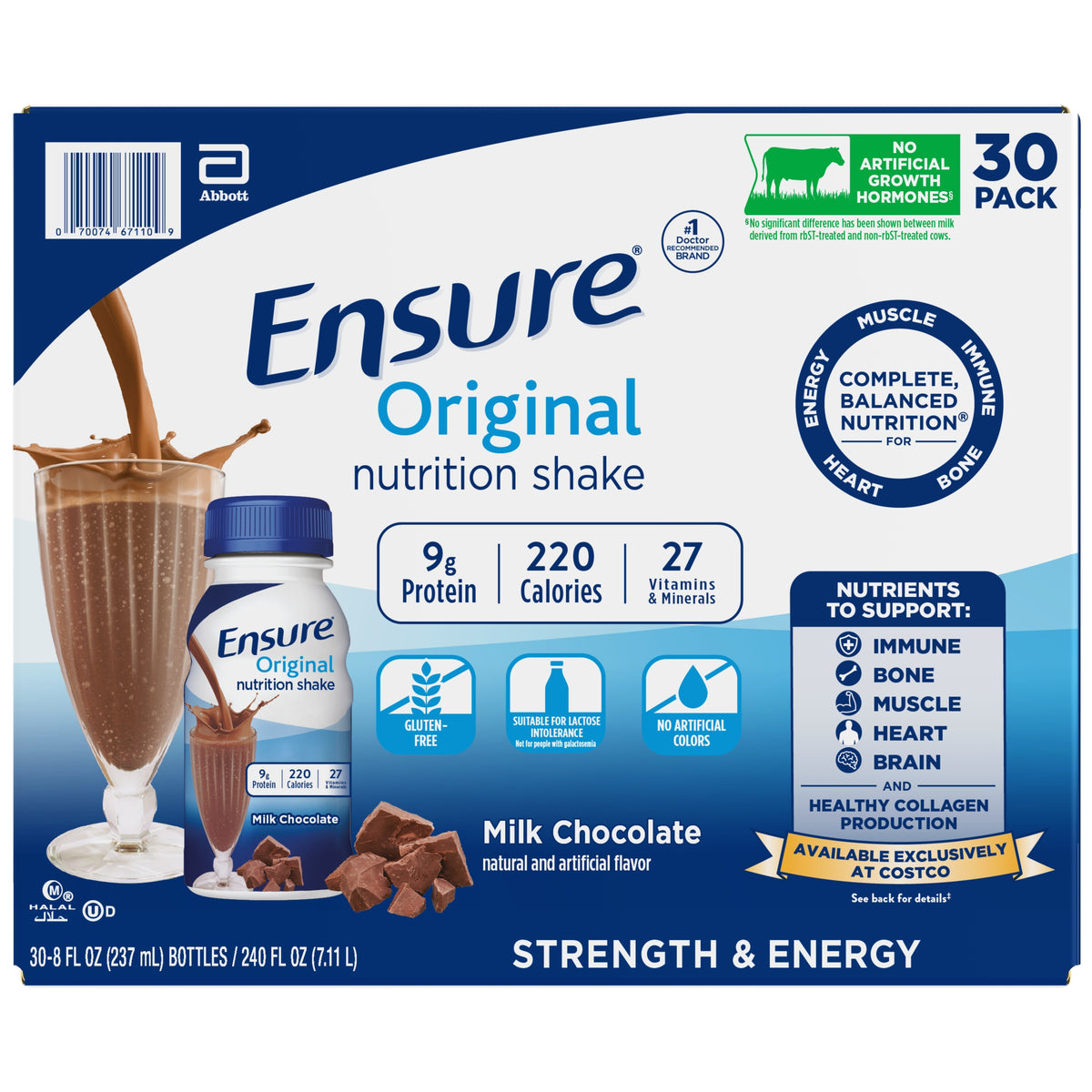 Ensure Original Nutrition Shake, Milk Chocolate, 8 fl oz, 30 ct - product image 1