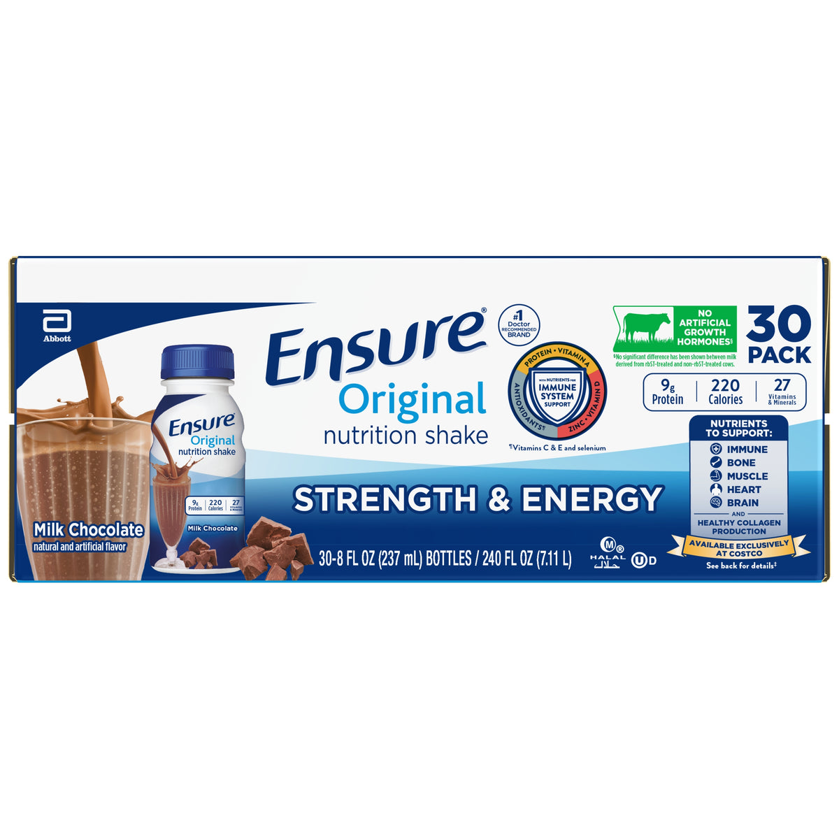 Ensure Original Nutrition Shake, Milk Chocolate, 8 fl oz, 30 ct - product image 3
