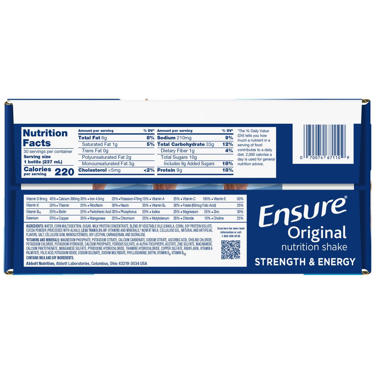 Ensure Original Nutrition Shake, Milk Chocolate, 8 fl oz, 30 ct - product image 6