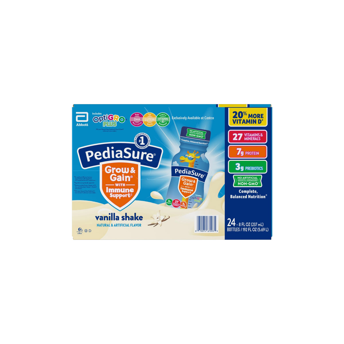 PediaSure Grow & Gain OptiGRO Plus Shake, Vanilla, 8 fl oz, 24 ct - product image 1