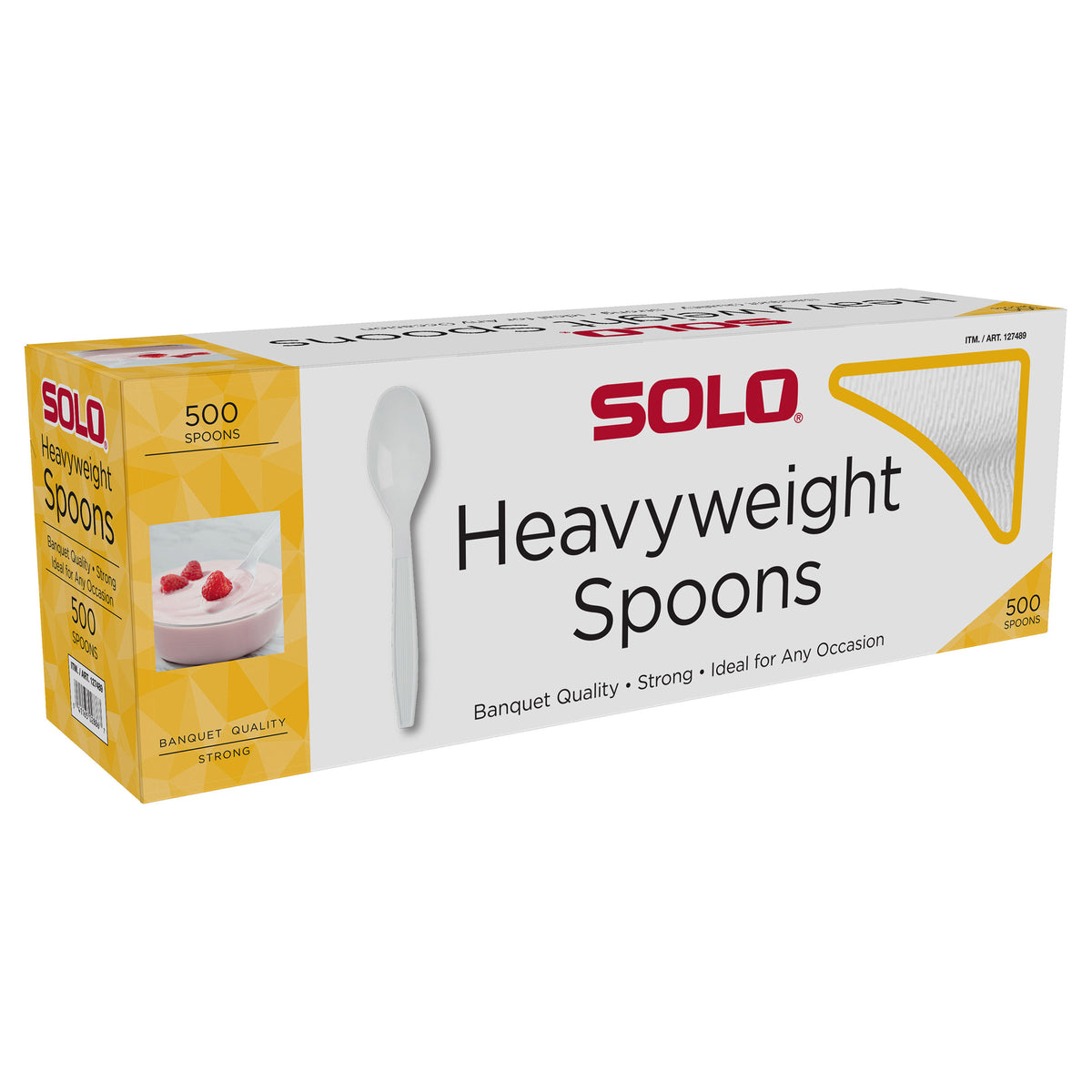 Solo Plastic Spoon, Heavyweight, White, 500 ct - product image 3