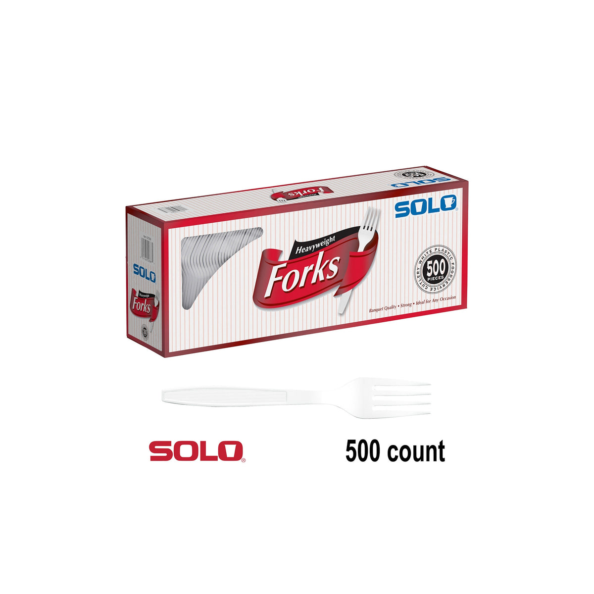 Solo Plastic Fork, Heavyweight, White, 500 ct - product image 4