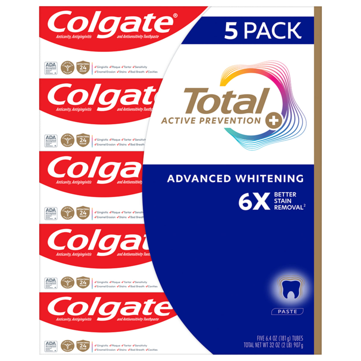 Colgate Total Toothpaste, 6.4 oz, 5 ct - product image 1