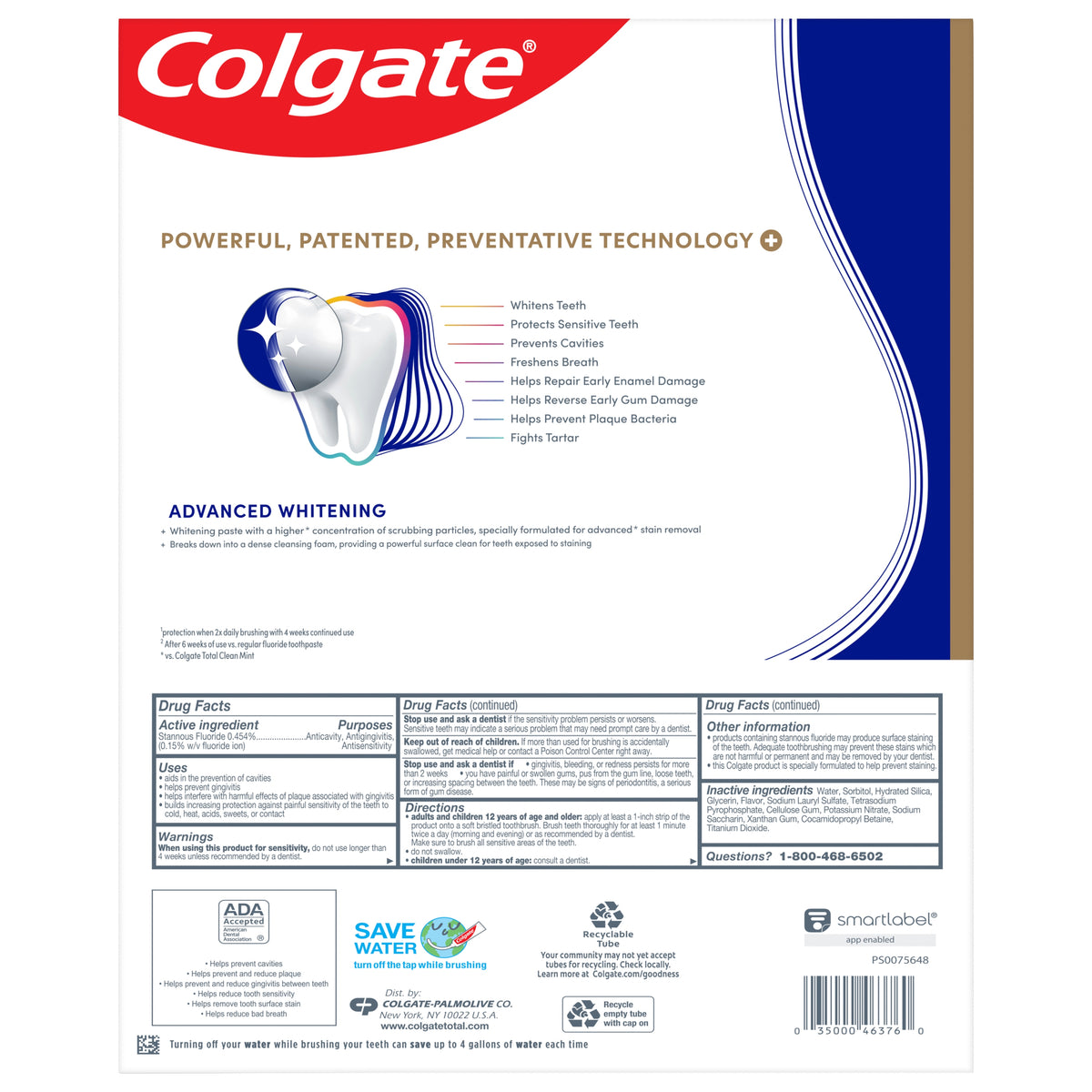 Colgate Total Toothpaste, 6.4 oz, 5 ct - product image 2