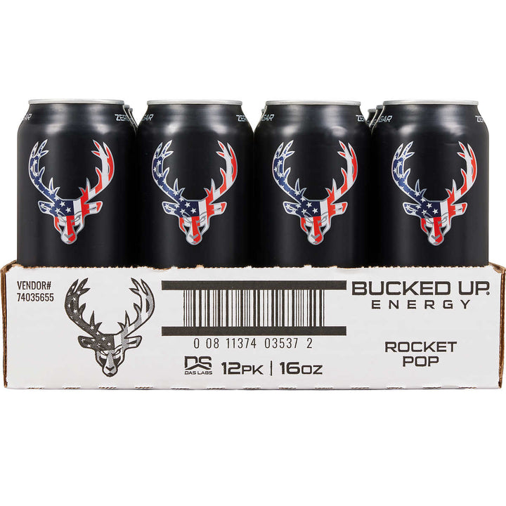 Bucked Up Rocket Pop Energy Drink, 12 x 16 fl oz