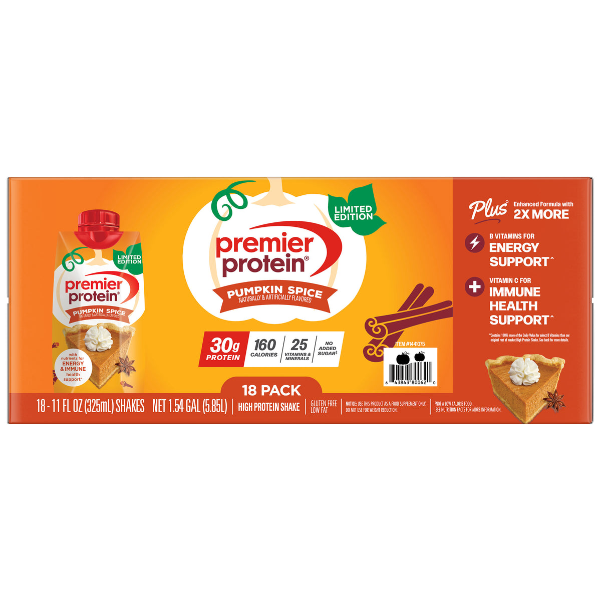 Premier Protein Shake, 30g Protein, Limited Edition Pumpkin Spice, 11 fl oz, 18 ct - product image 6