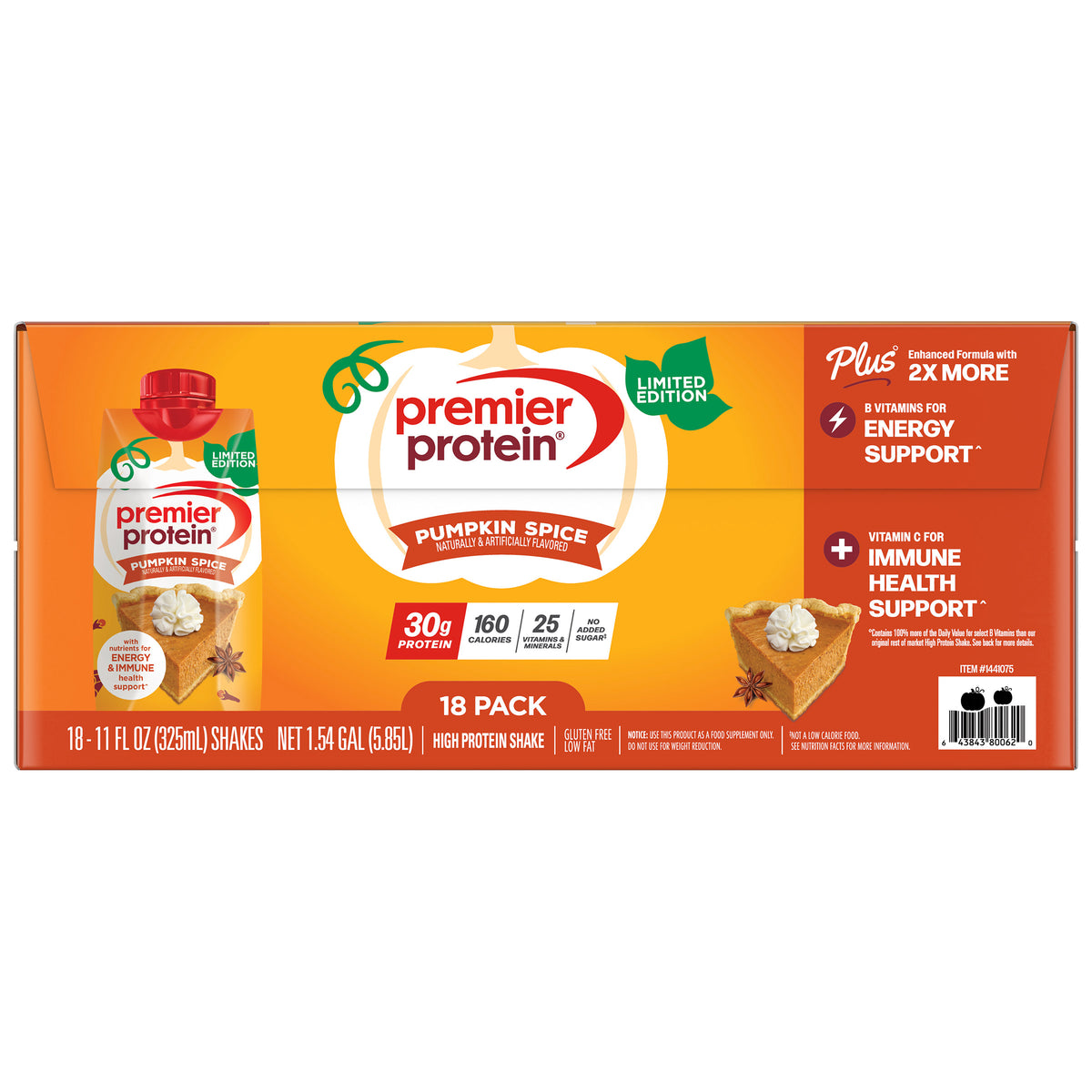 Premier Protein Shake, 30g Protein, Limited Edition Pumpkin Spice, 11 fl oz, 18 ct - product image 7