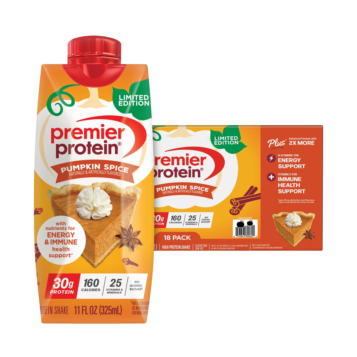 Premier Protein Shake, 30g Protein, Limited Edition Pumpkin Spice, 11 fl oz, 18 ct - product image 2