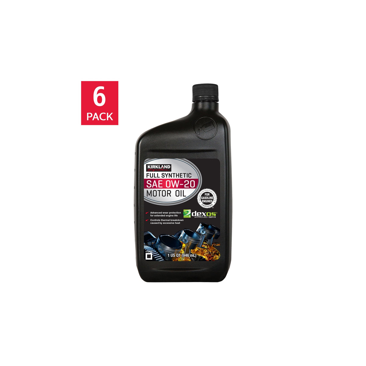 Kirkland Signature SAE 0W-20 Full Synthetic Motor Oil, 1 Quart, 6 ct - product image 10