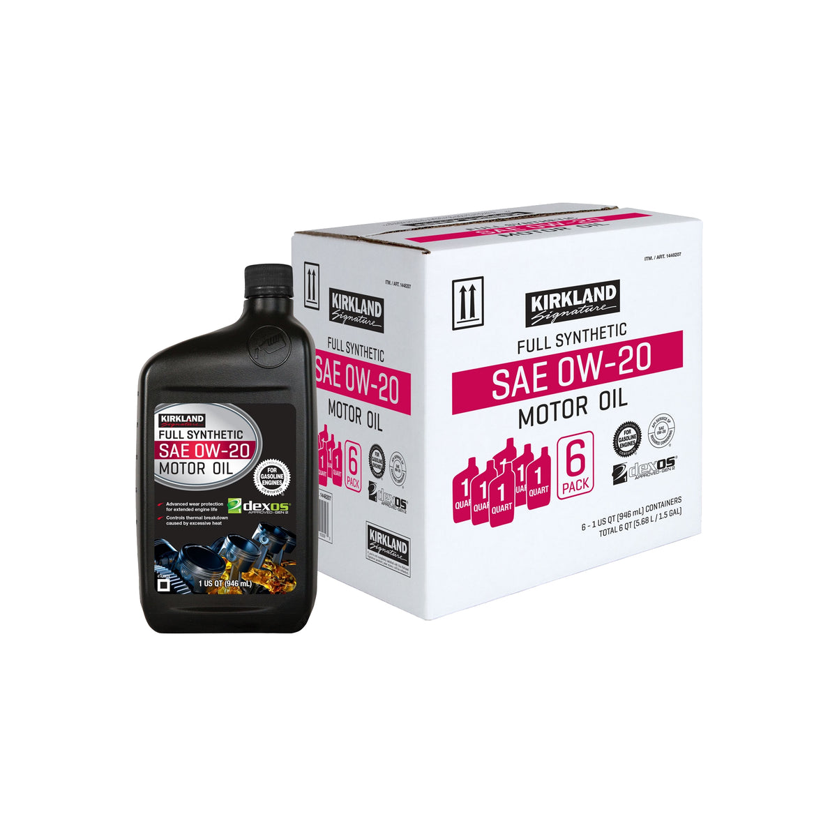 Kirkland Signature SAE 0W-20 Full Synthetic Motor Oil, 1 Quart, 6 ct - product image 1