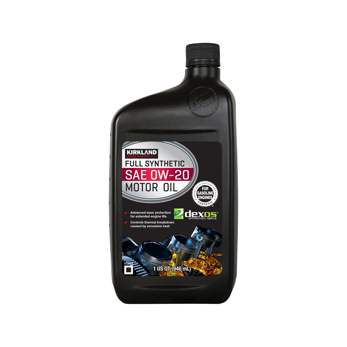 Kirkland Signature SAE 0W-20 Full Synthetic Motor Oil, 1 Quart, 6 ct - product image 4