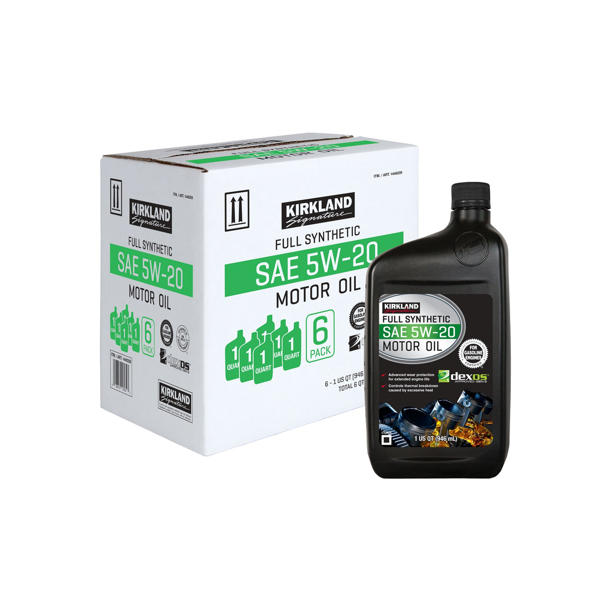 Kirkland Signature SAE 5W-20 Full Synthetic Motor Oil, 1 Quart, 6 ct - product image 2