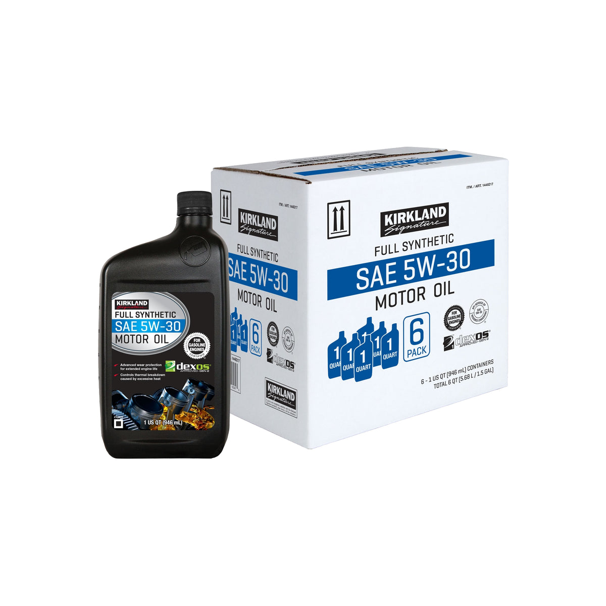 Kirkland Signature SAE 5W-30 Full Synthetic Motor Oil, 1 Quart, 6 ct - product image 1