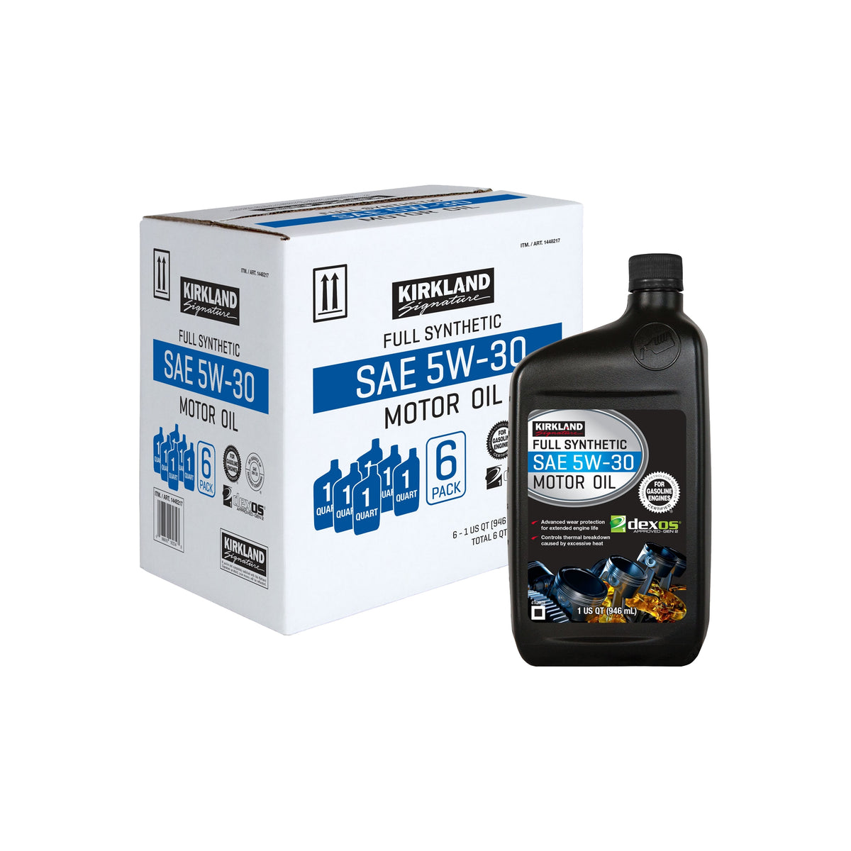 Kirkland Signature SAE 5W-30 Full Synthetic Motor Oil, 1 Quart, 6 ct - product image 2