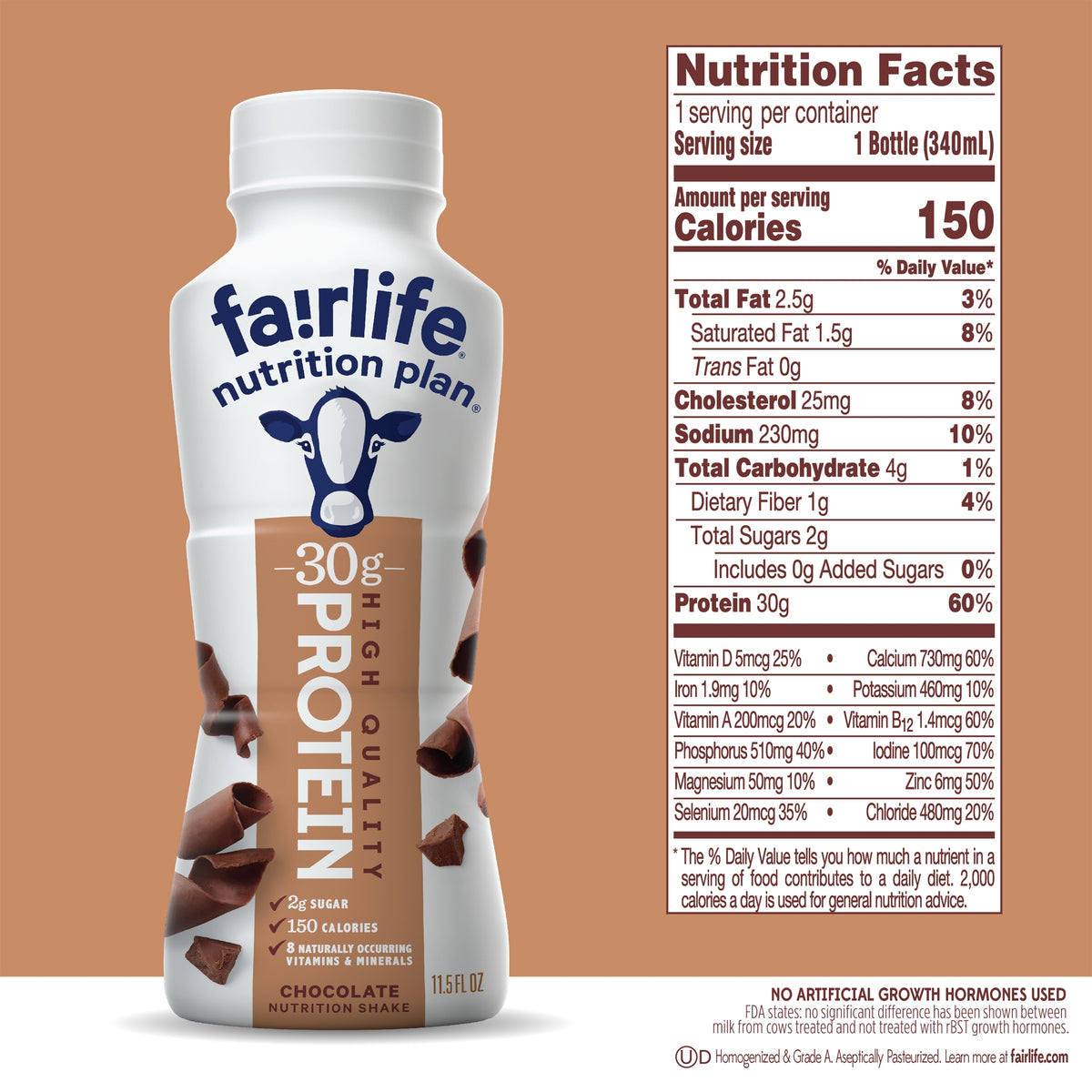 fairlife Nutrition Plan Protein Shake, 30g Protein, Chocolate, 11.5 fl oz, 18 ct - product image 4